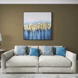 Abstract gold and blue leaves18